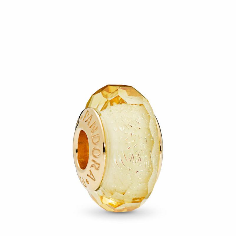 Pandora Golden Faceted Murano Glass Charm NZ, 18ct Gold Plated (672984-PAU)